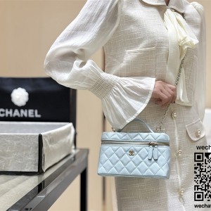 샤넬 25SS 탑핸들 포쉐트 체인 베니티백 블랙 AP4385