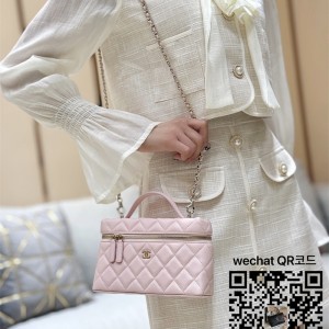 샤넬 25SS 탑핸들 포쉐트 체인 베니티백 블랙 AP4385