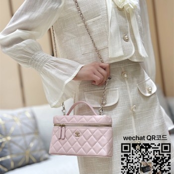 샤넬 25SS 탑핸들 포쉐트 체인 베니티백 블랙 AP4385