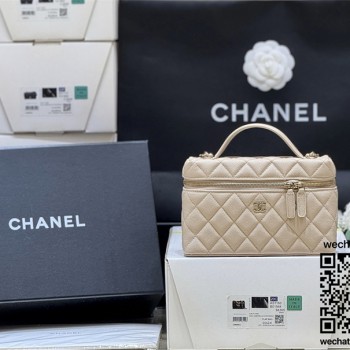 샤넬 25SS 탑핸들 포쉐트 체인 베니티백 블랙 AP4385