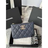 샤넬 시즌 CC로고 카드지갑 똑딱이 캐비어 블랙 AP3049