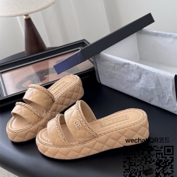 샤넬 힐 샌들 슬리퍼