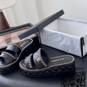 샤넬 힐 샌들 슬리퍼