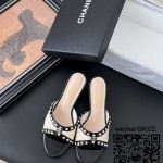 샤넬 힐 샌들 슬리퍼