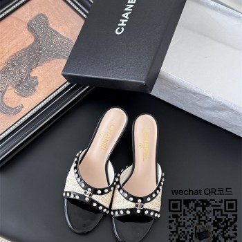 샤넬 힐 샌들 슬리퍼