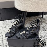 샤넬 힐 샌들 슬리퍼