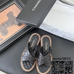 샤넬 힐 샌들 슬리퍼