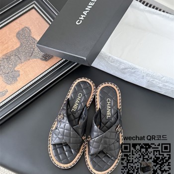 샤넬 힐 샌들 슬리퍼