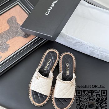 샤넬 힐 샌들 슬리퍼