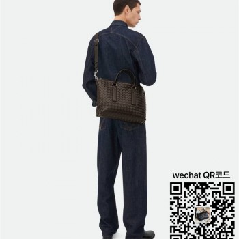 보테가베네타 블랙 인트레치아토 소프트 브리프케이스  815784