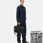 보테가베네타 블랙 인트레치아토 소프트 브리프케이스 815784