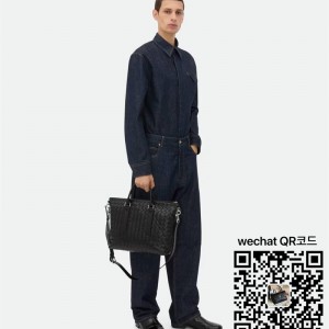 보테가베네타 블랙 인트레치아토 소프트 브리프케이스 815784