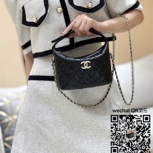 샤넬 25A 공방 미니 체인 호보백 탑핸들 체인 미니백 블랙  AP4747