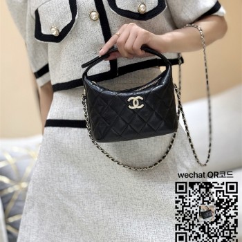 샤넬 25A 공방 미니 체인 호보백 탑핸들 체인 미니백 블랙  AP4747