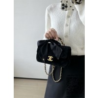 샤넬 뉴미니 플랩백 트위드 벨벳 실크리본 AS5875