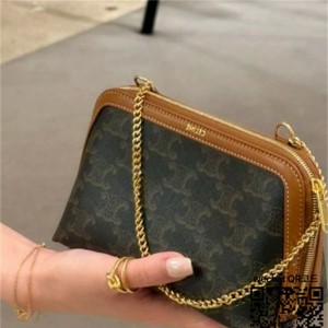 셀린느 체인 클러치 트리옹프 캔버스 10E382