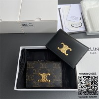 셀린느 CELINE 카드지갑 트리옹프 캔버스 탠