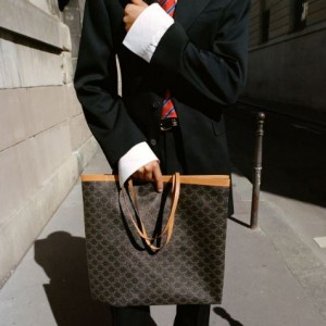 셀린느 라지 플랫 쇼퍼  트리옹프 캔버스 123842