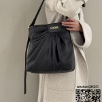 로에베 DRAPED 로고 토트백 블랙