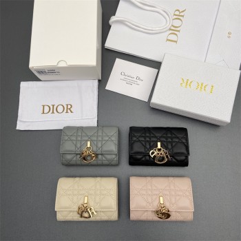 디올 블랙 까나쥬 카드지갑 S0966