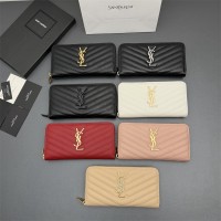 입생로랑 장지갑 캐비어 램스킨 은장/금장 358094