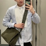 로에베 남성 가죽 플라멩코  새첼  메신저백