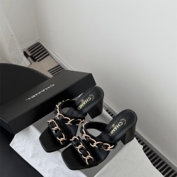 샤넬  힐 샌들 슬리퍼