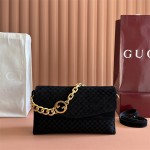 구찌 엠보스드 GG 스웨이드 숄더백 857622 28cm