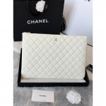 샤넬 클래식 클러치백 라지 금장은장 35cm