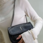 생로랑 그레인드 램스킨 미니 니키 체인 여성 숄더백 828736  18cm