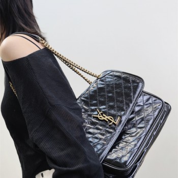 생로랑 그레인드 램스킨 라지 니키 체인 여성 숄더백 498830 32cm