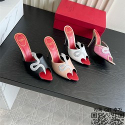 발렌티노 다이아뱀작식 하이힐 슬리퍼 10cm