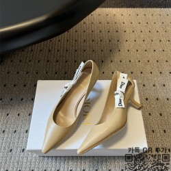 디올 자디올 리본 슬링백 펌프스 포인티드토 여성 힐 6.5cm