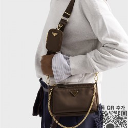 프라다 리나일론 사피아노 가죽 미니 숄더백 1BH230