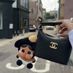 샤넬 26M 코코비치 미니백 참 CC로고 마이크로 호보백 파우치 블랙 램스킨 AP5167